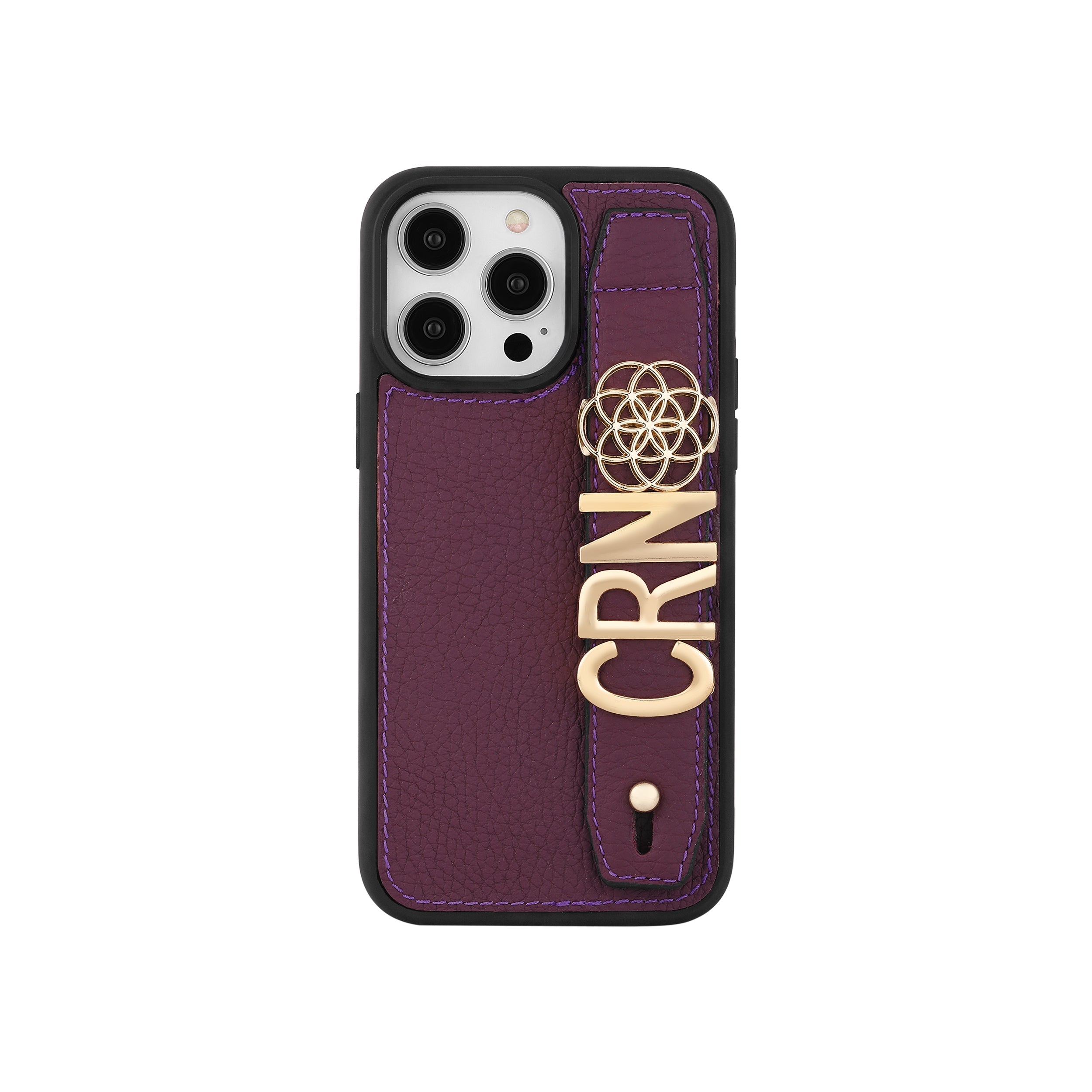 Harfli Mor Deri iPhone Kılıf