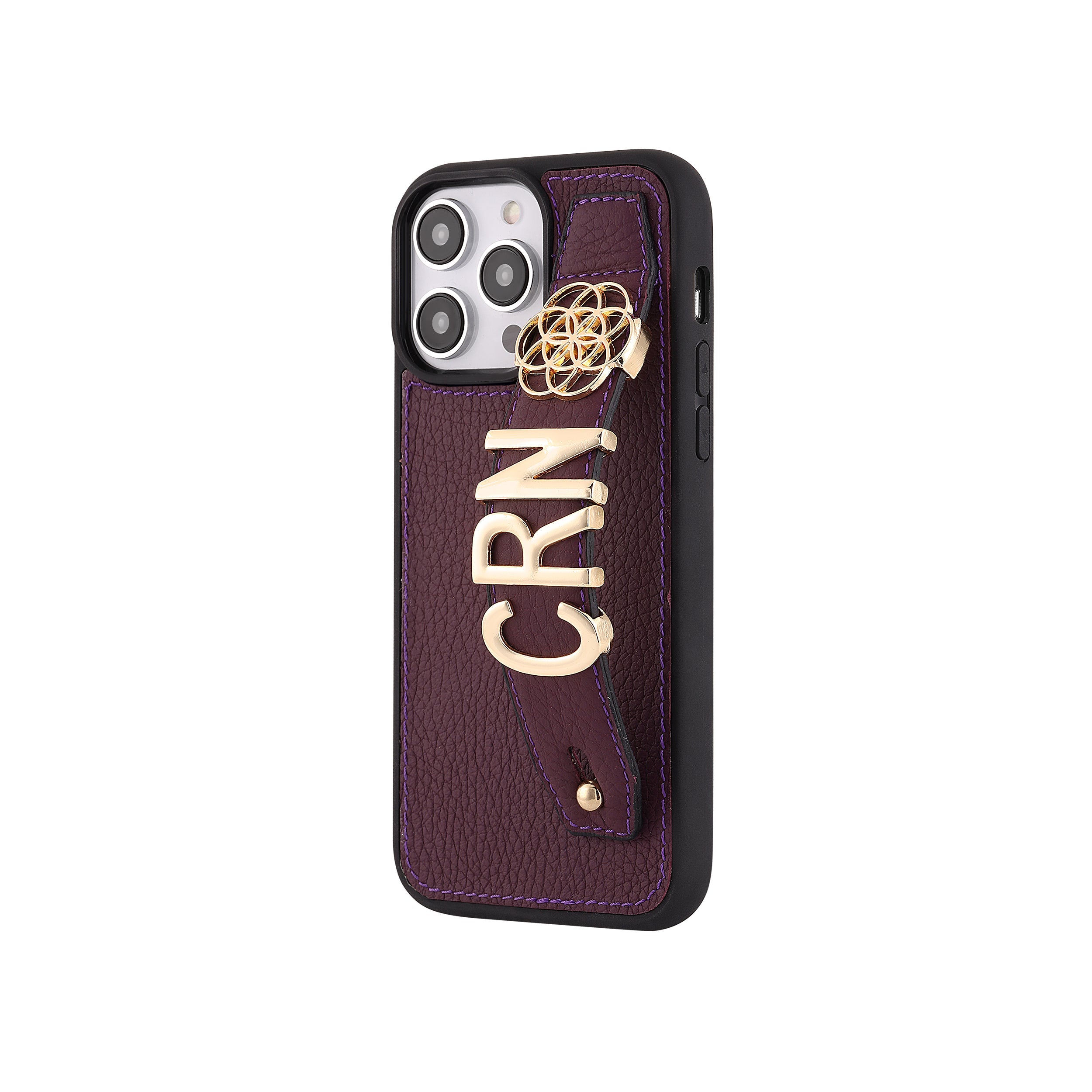 Harfli Mor Deri iPhone Kılıf