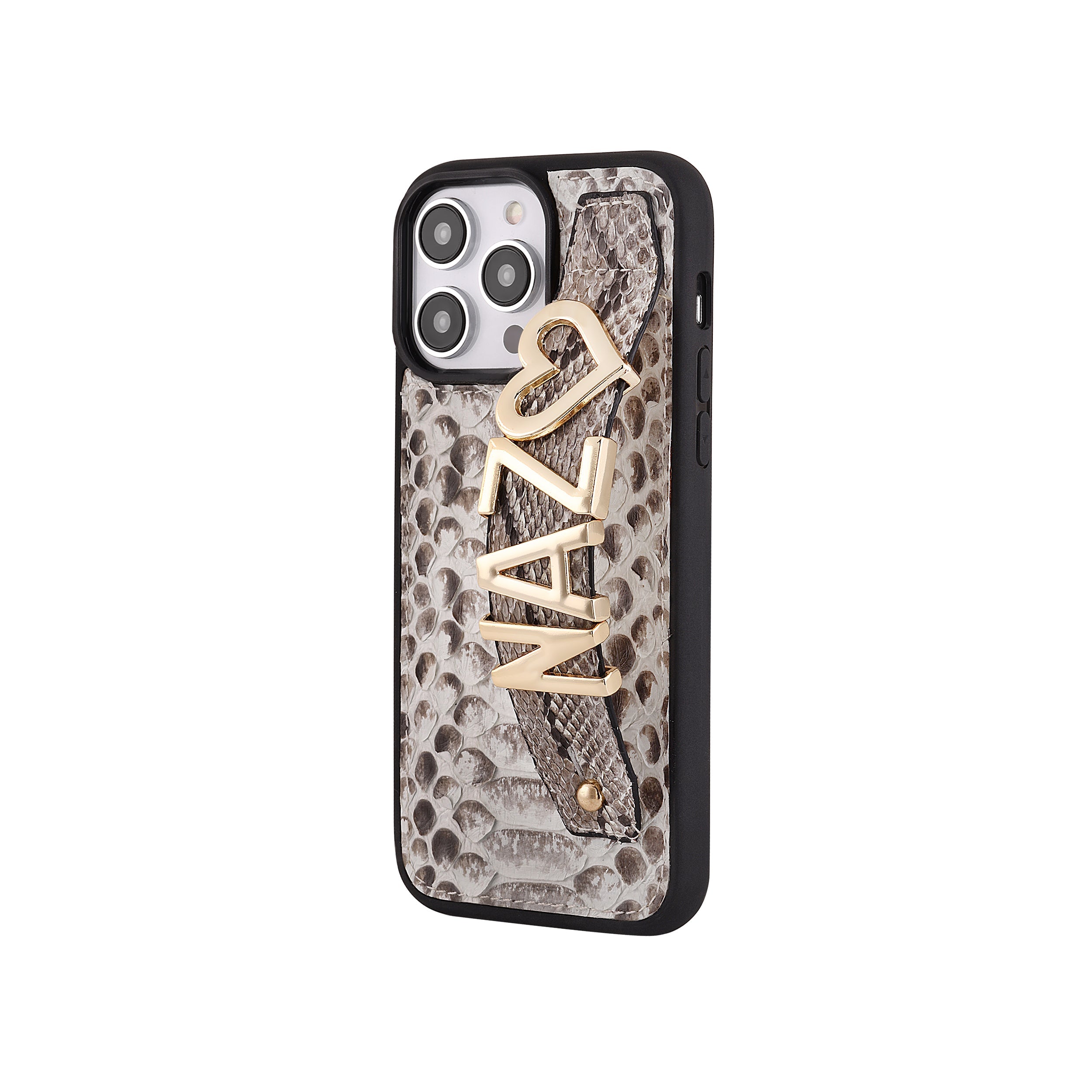 Harfli Natural Piton Yılan Deri iPhone Kılıf